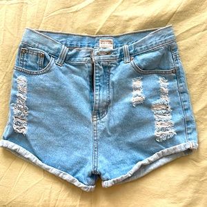 Blue denim jean shorts